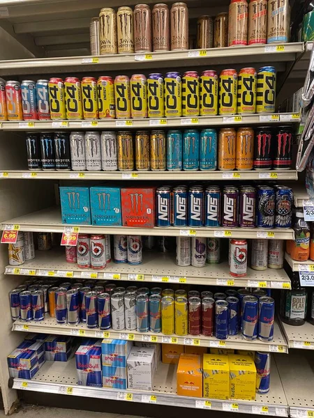 Hephzibah Usa Iga Retail Grocery Store Energy Drink Section — Stock Photo, Image