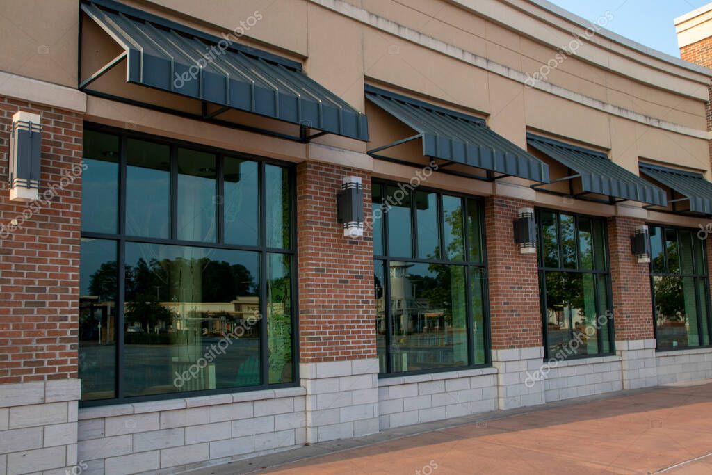 Augusta, Ga USA - 07 25 21: Augusta Mall retail exterior modern windows and brick facade