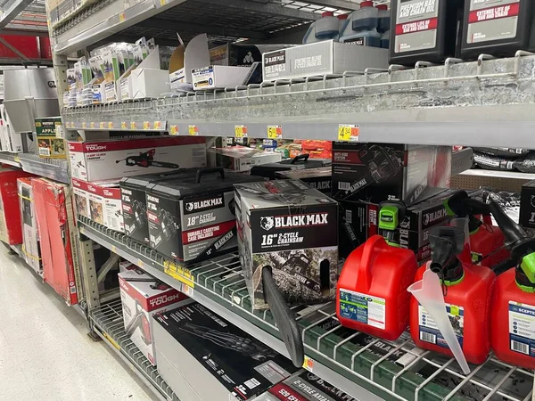 Waynesboro Usa Walmart Supercenter Restore Gas Containers Shelving — 스톡 사진