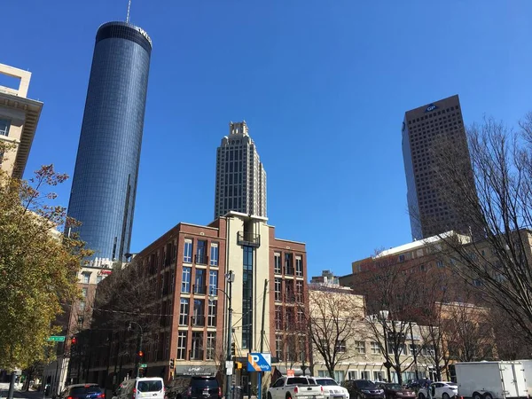 Atlanta Usa Westin Kulesi Binaları Kapatılırken Atlanta Şehir Merkezi — Stok fotoğraf