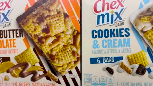 Grovetown Usa Ράφι Καταστημάτων Λιανικής Πώλησης Chex Mix Breakfast Bars — Αρχείο Βίντεο