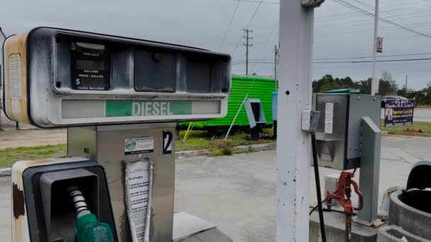 Augusta Usa Estación Servicio Por Menor Vintage Tobacco Road Diesel — Vídeos de Stock