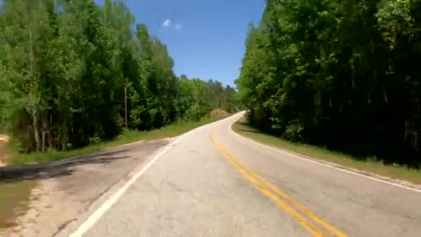 Burke County Usa Rear View Pov Driving Country Road Clear — Stockvideo