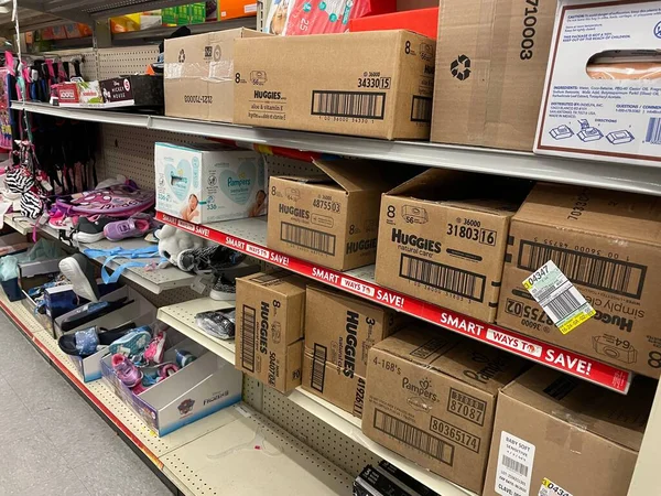 Augusta Usa Family Dollar Retail Store Interior Full Cases Shoved — Stock Photo, Image