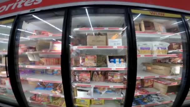 Augusta Usa Aile Doları Perakende Mağazası Donmuş Gıda Bölümü Raflarda — Stok video