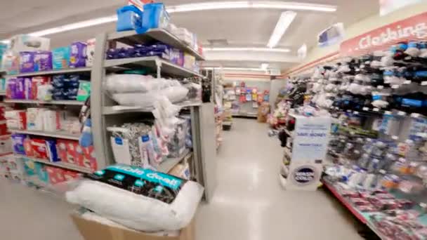 Augusta Usa Family Dollar Retail Store Diaper Section Kids Clothes — Stockvideo