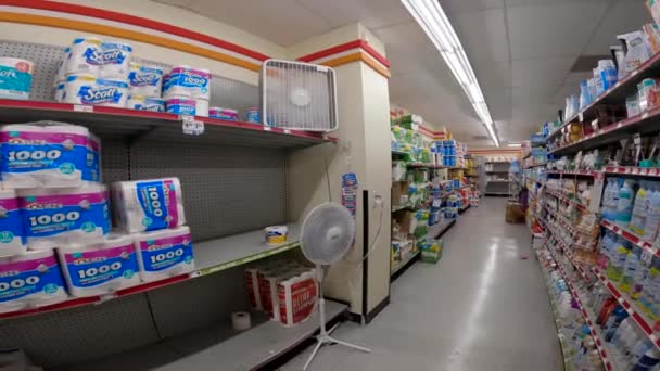 Augusta Usa Family Dollar Retail Store Fans Pov Walking Back — Vídeos de Stock