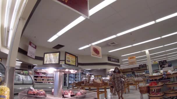 Wrens Usa Ingles Retail Grocery Store Wrens Interior People Wearing — 图库视频影像