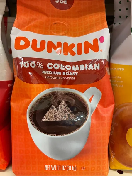 Grovetown Usa Retail Store Dunkin Bagged Colombian Coffee — Stock Photo, Image