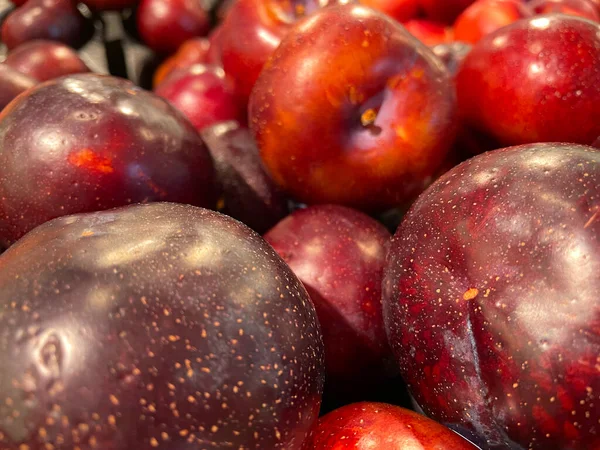 Grovetown Usa Retail Grocery Store Plums Display — 스톡 사진