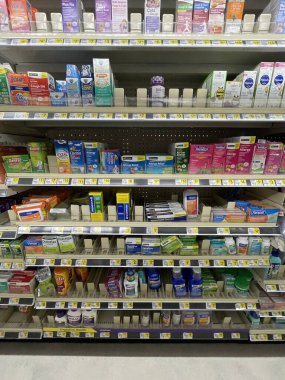 Grovetown, Ga USA - 07 03 22: Dollar General Retail store medicine section