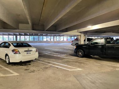 Augusta, Ga USA - 12 14 21: Hospital parking garage deck empty spaces