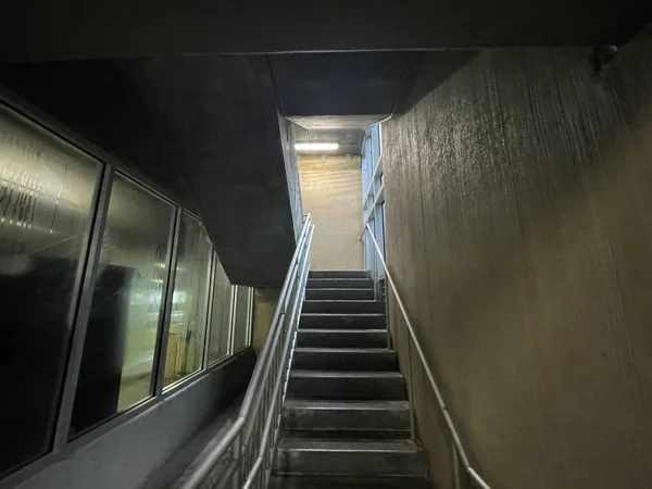Stairway in a concrete parking deck elevator Georgia USA
