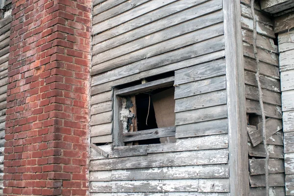 Old Wooden Weathered Dilapidated Abandoned Two Story House Georgia Usa — Fotografie, imagine de stoc