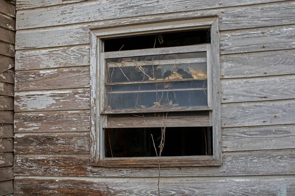 Old Wooden Weathered Dilapidated Abandoned Two Story House Georgia Usa — Stock Photo, Image