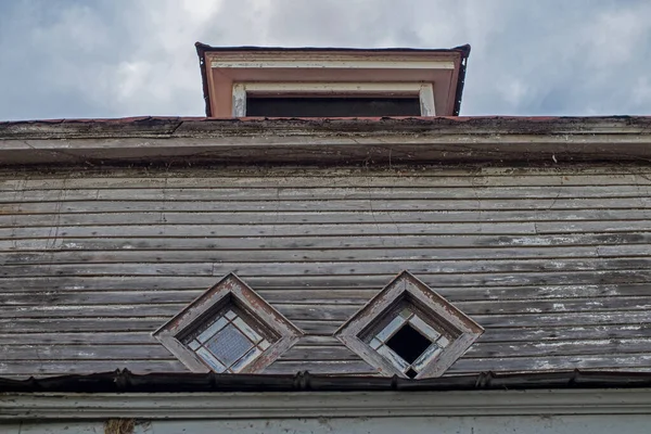 Old Wooden Weathered Dilapidated Abandoned Two Story House Georgia Usa — Zdjęcie stockowe