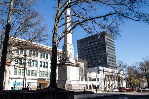 Augusta Usa Downtown Augusta Clear Blue Sky City Skyline Monument — стокове фото