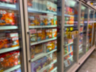 Grovetown, Ga USA - 09: 15 - 22: Bakkal Bulanık Dondurucu Kapıları Soyut