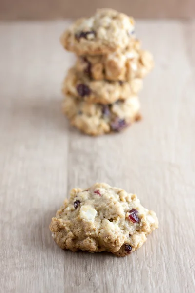 Cranberry White Chocolate Oatmeal Cookies — Stock Photo, Image