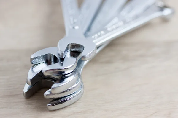 Wrenches on a work bench — Stock Photo, Image