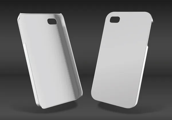 Iphone caso de plástico maqueta para el diseño y la impresión — Vector de stock