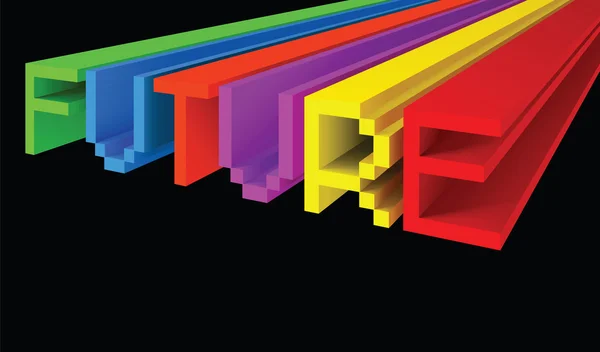 3D başlık gelecek parlak bir renk harflerden oluşur