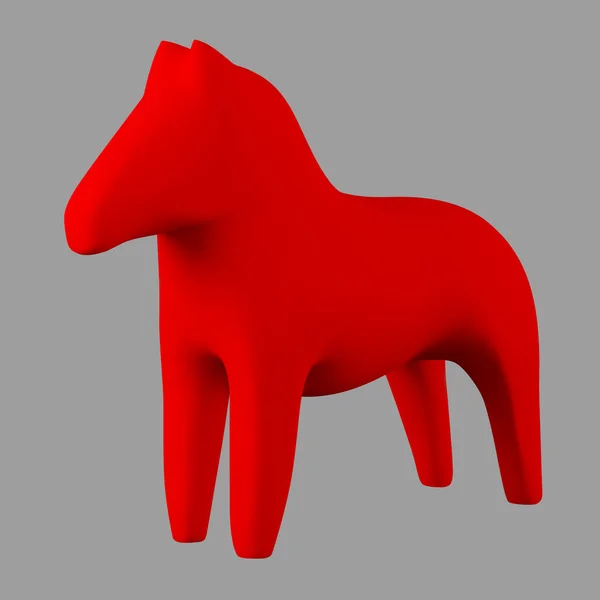 gri izole kırmızı at, ahşap oyuncak,