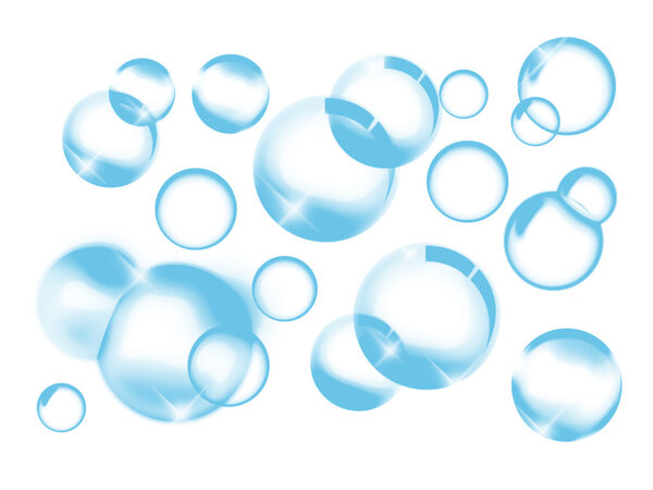 Blue soap bubbles