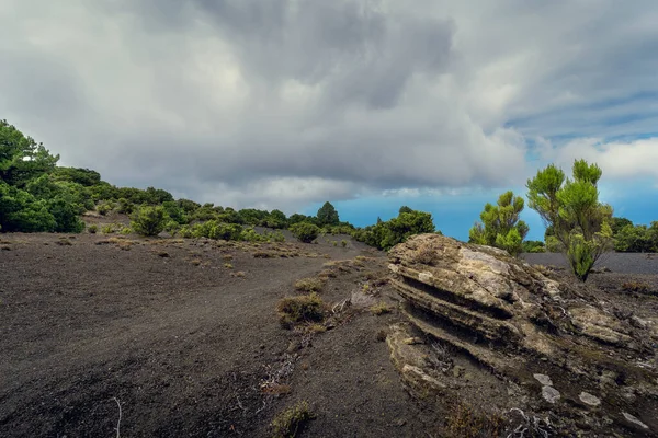 Wulkaniczny Krajobraz Widok Szczytu Wyspy Hierro Santa Cruz Teneryfa Wyspy — Zdjęcie stockowe