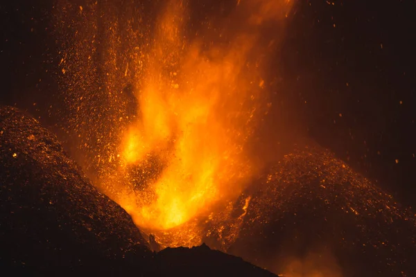 Vulkanausbruch Cumbre Vieja September 2021 Paso Palma Kanarische Inseln Spanien — Stockfoto