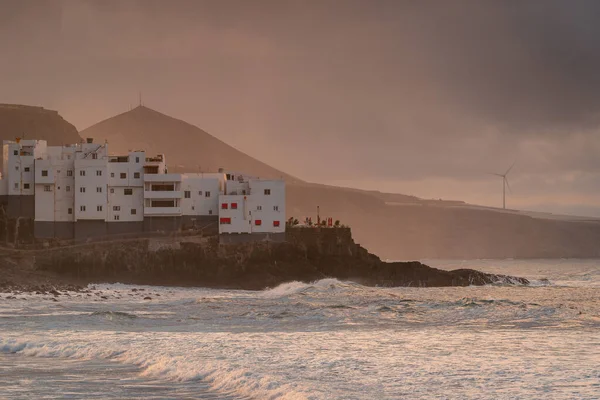 Seascape View Roque Altillo Sunset Moya Gran Canaria Canary Islands — Stock Photo, Image