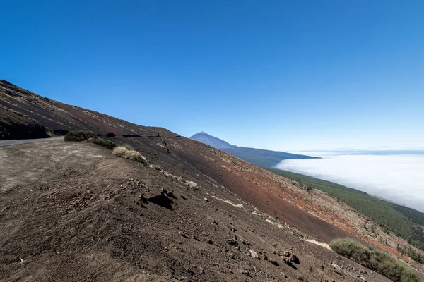 Paisaje Vista Teide Sobre Mar Nubes Tenerife Islas Canarias — Foto de Stock