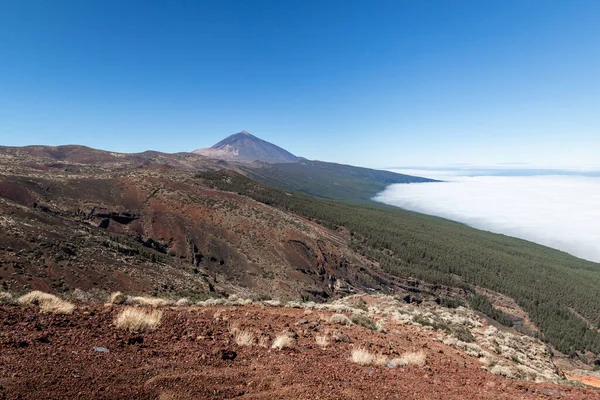 在云海上俯瞰El Teide的景色 Tenerife 加那利群岛 — 图库照片