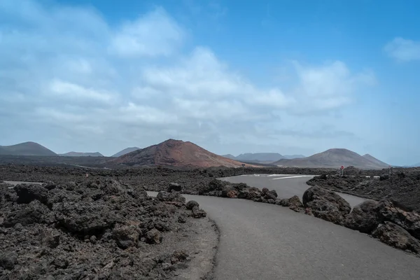 Vista Los Volcanes Parque Nacional Timanfaya Yaiza Lanzarote Islas Canarias — Foto de Stock