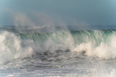 Seascape with strong waves in Quintanilla beach. Arucas. Gran Canaria. Canary Islands