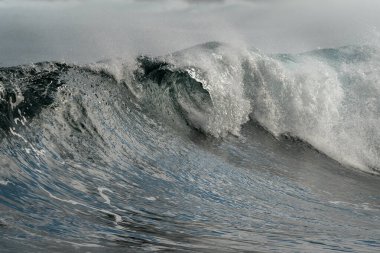 Salinetas sahilinde dalgalı deniz manzarası. Telde. Büyük Kanarya. Kanarya Adaları