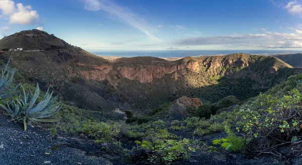 Panoramiczny Widok Kaldera Wulkaniczna Bandamie Gran Canaria Wyspy Kanaryjskie — Zdjęcie stockowe