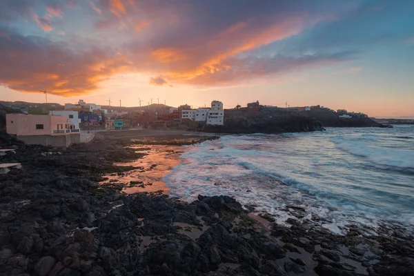 Los Dos Roques Seascape Sunset Galdar Gran Canaria Canary Islands — Stock Photo, Image