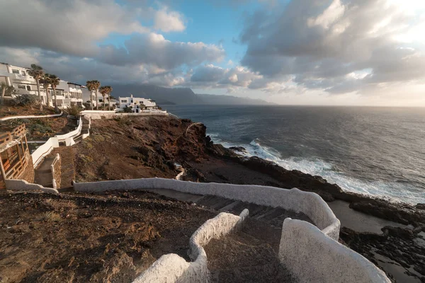 Utsikt Över Gran Canarias Västkust Från Faro Sardina Galdar Gran — Stockfoto