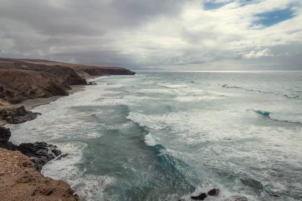 Pared Beach Seascape Cloudy Day Fuerteventura Canary Islands — Stock Photo, Image