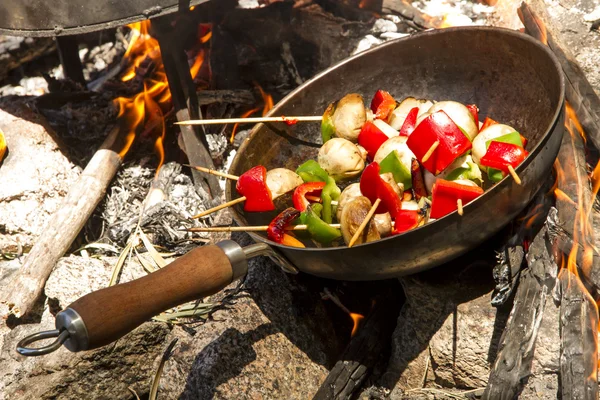 Brochette na ogień — Zdjęcie stockowe