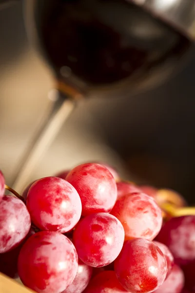 Copa de vino y uvas — Foto de Stock