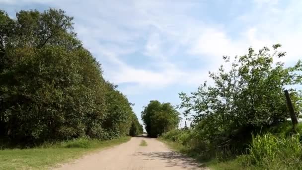 Брудна дорога в полях — стокове відео