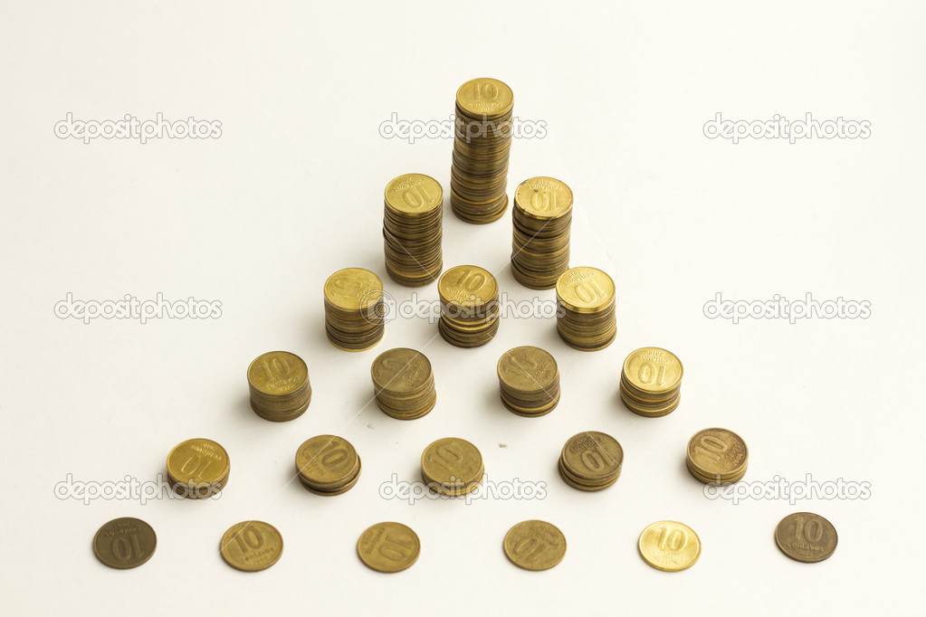 Piles of coins