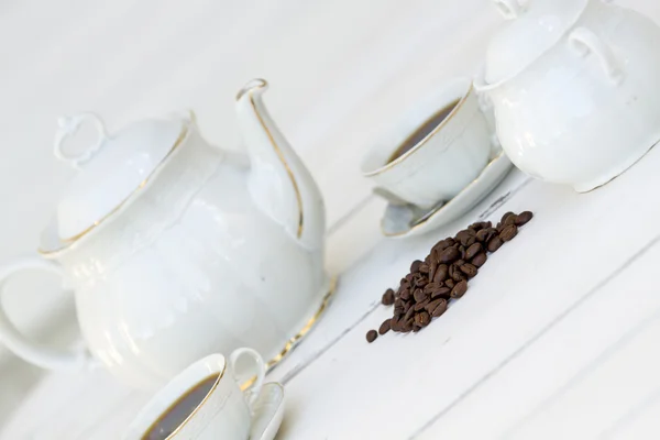 Coffe set in white environment — Stock Photo, Image