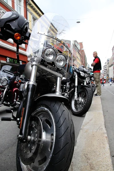 Oslo. Noruega. Protesto de clubes de motocicleta . — Fotografia de Stock