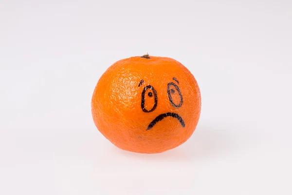 Oranžová mandarinka usměvavý. — Stock fotografie