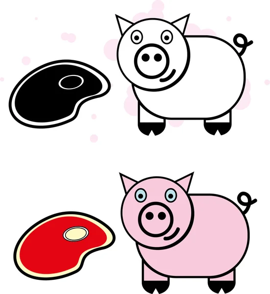 Happy Pig — Stock Vector