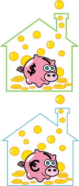 Pig money bank — Stock Vector