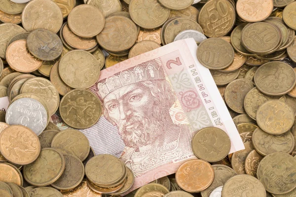 ロシアとウクライナの紙幣と硬貨 — ストック写真